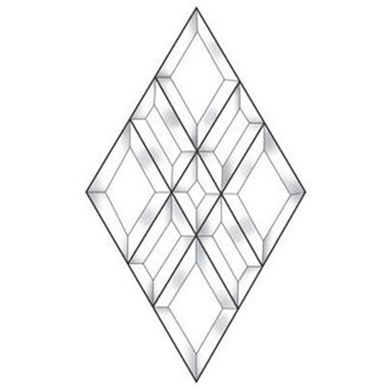 7-3/4"X 13-1/4" Exquisite Clear Glass Diamond Bevel Cluster EC662